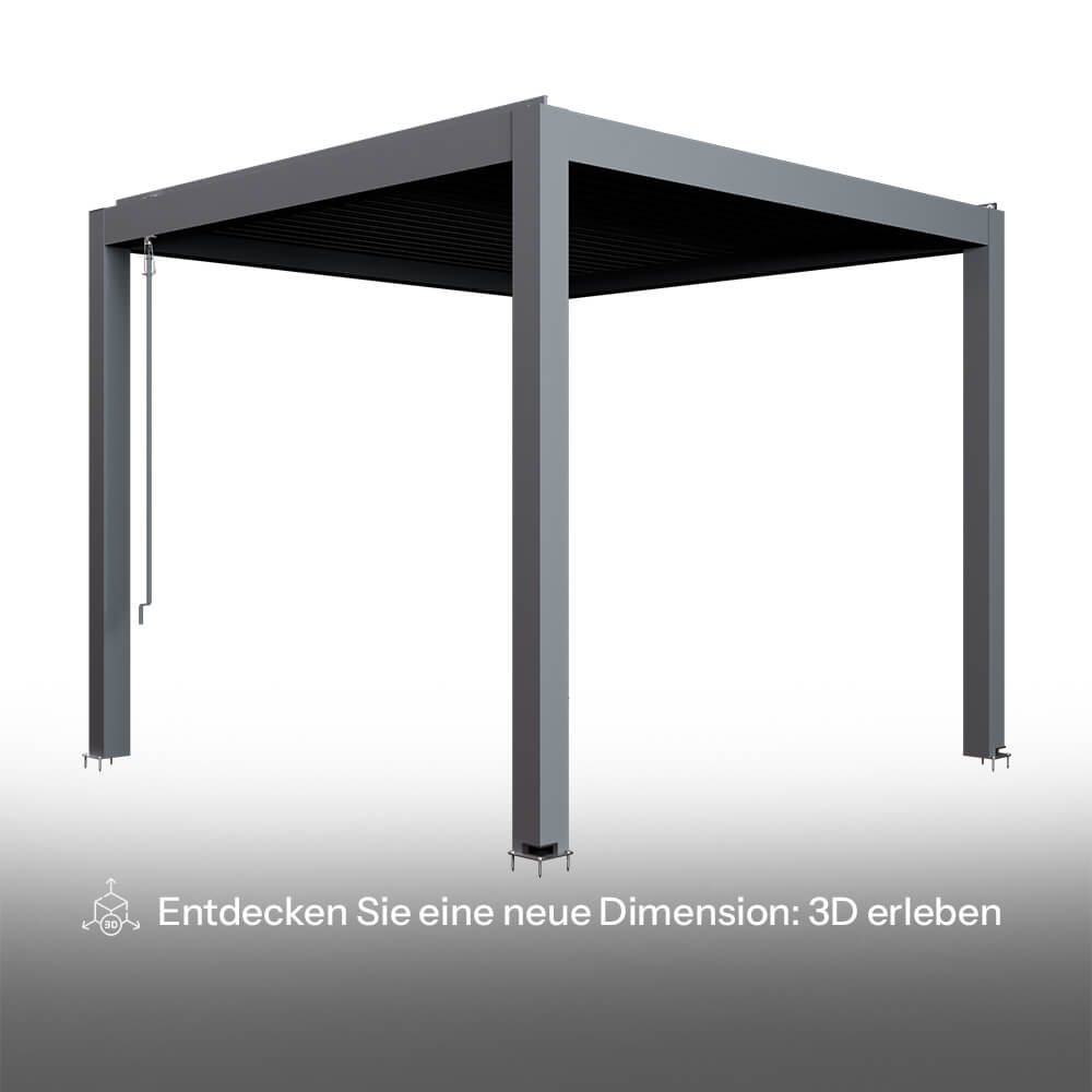 EGHUUN Pergola Piano, Louvered Roof, Manual Control (Crank)